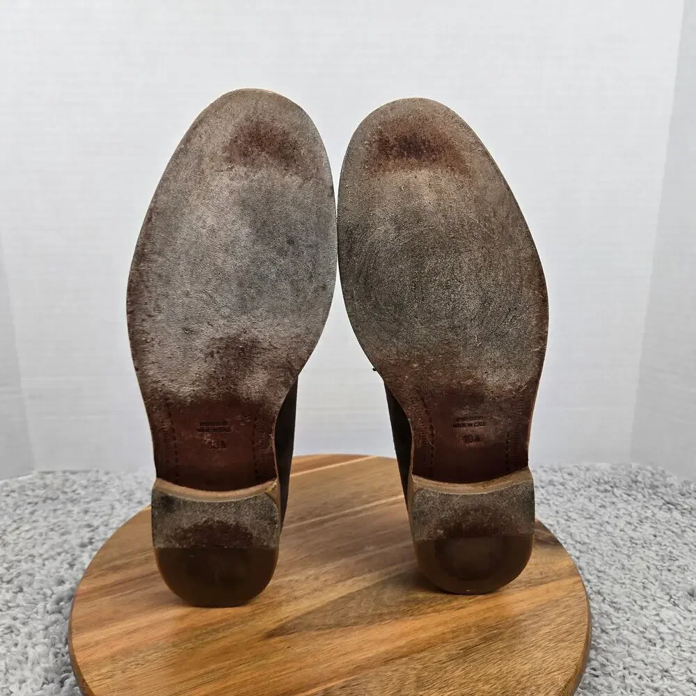 Brooks Brothers Men 10.5D Brown Nubuck Suede Plain Toe Derby Oxford Dress Shoe